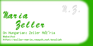 maria zeller business card